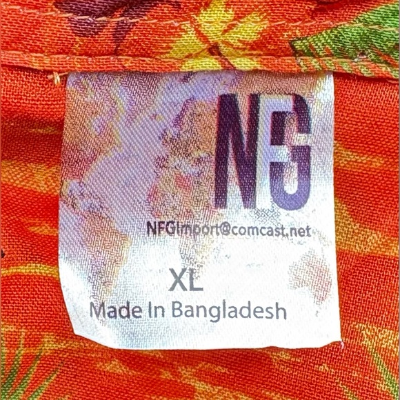 Baltimore Orioles MLB Hawaiian Shirt Orange Short Sleeve Button Up Men's XL - Picture 3 of 4